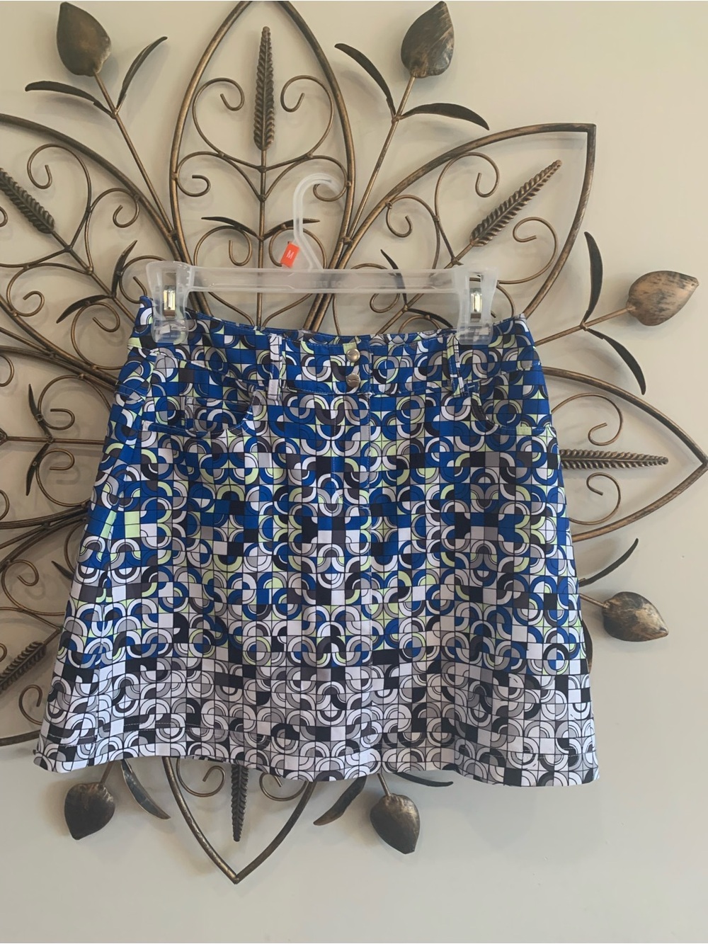 Slazenger Blue Geometric Skort with White and Green Accents